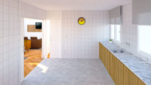 Diseño de la cocina para el proyecto de reforma de un piso en Gijón