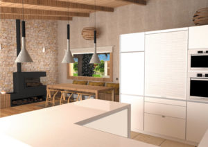 Obra nueva cocina y salón para una vivienda unifamiliar en Gijón
